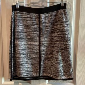 Ann Taylor Black and Gray Knit Skirt
